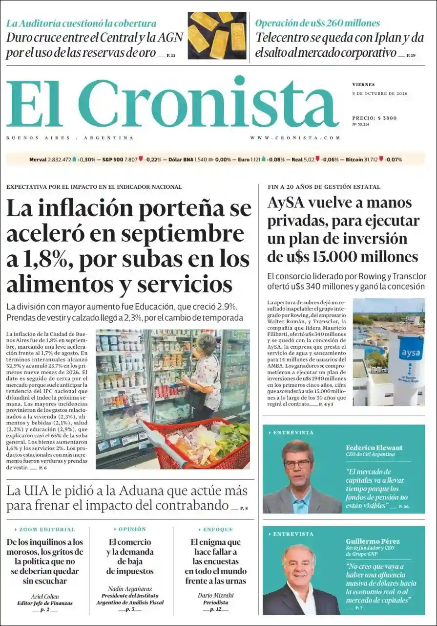 Estudios Max | RADIO LA MUGICA - Tapa del diario Cronista