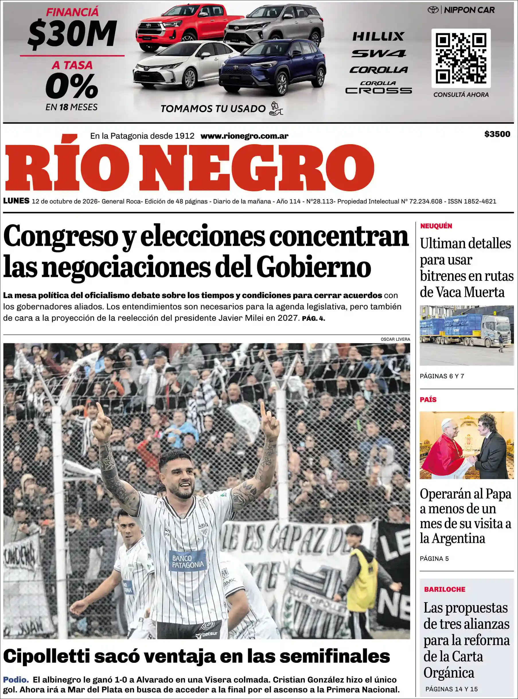 Estudios Max | RADIO LA MUGICA - Tapa del diario Rio Negro