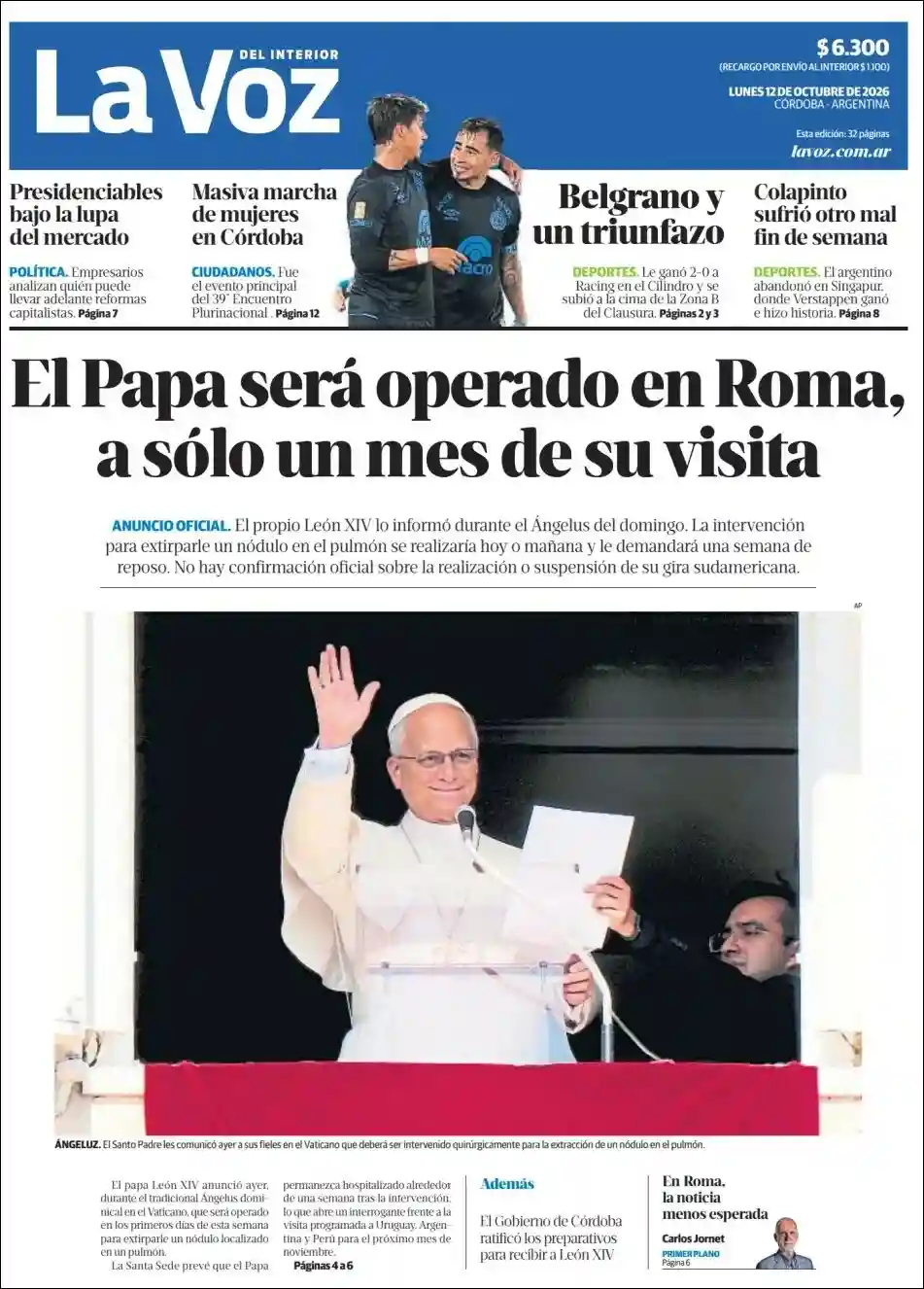 Estudios Max | RADIO LA MUGICA - Tapa del diario La Voz