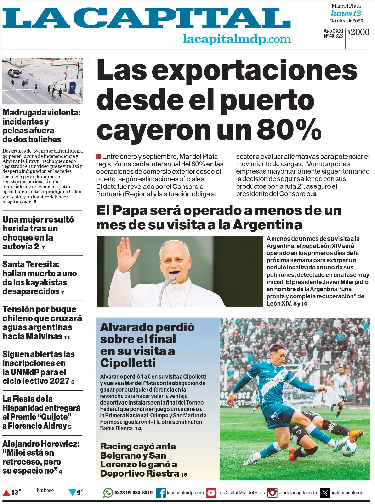 Estudios Max | RADIO LA MUGICA - Tapa del diario La Capital