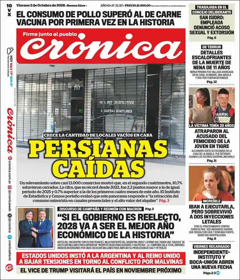 Estudios Max | RADIO LA MUGICA - Tapa del diario Crónica